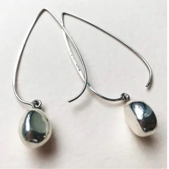 Silpada Vintage Sterling Silver Larger Size Drop Silver Bead Threader Earrings - Picture 9 of 9